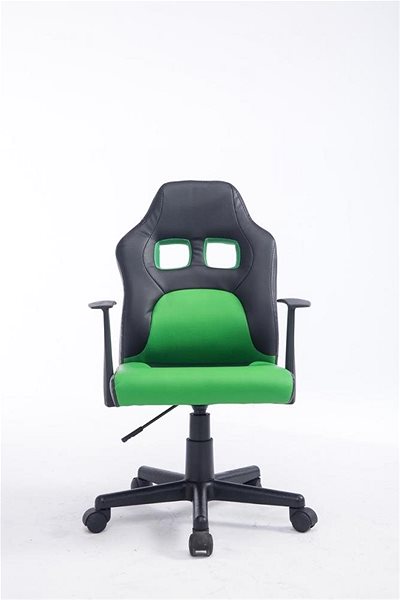 Detská stolička k písaciemu stolu BHM Germany Fun, syntetická koža, čierna/zelená Screen