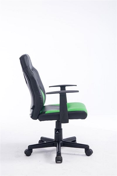 Detská stolička k písaciemu stolu BHM Germany Fun, syntetická koža, čierna/zelená Bočný pohľad