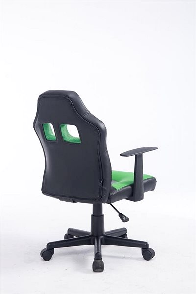 Detská stolička k písaciemu stolu BHM Germany Fun, syntetická koža, čierna/zelená Bočný pohľad