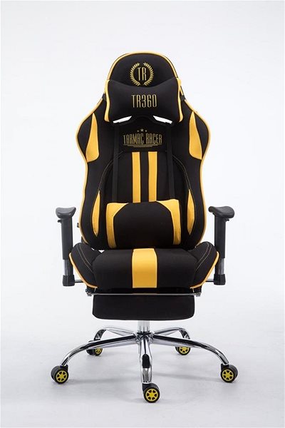 Herná stolička BHM Germany Racing Limit, textil, čierna/žltá Screen