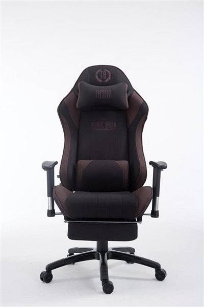 Gamer szék BHM GERMANY Racing Shift, textil, fekete/barna Képernyő