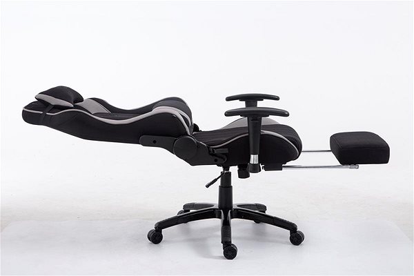 Gamer szék BHM Germany Racing Shift, textil, fekete/szürke Oldalnézet