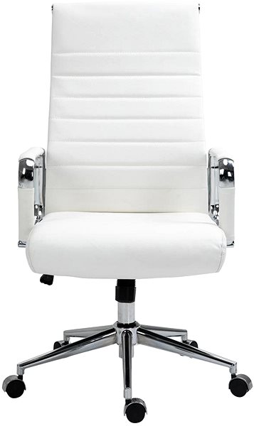 Kancelárska stolička BHM Germany Kolumbus, pravá koža, biela Screen