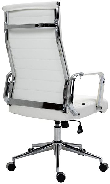 Kancelárska stolička BHM Germany Kolumbus, pravá koža, biela Zadná strana