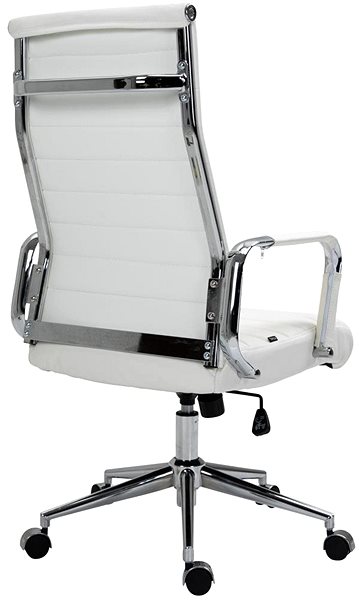 Bürostuhl BHM GERMANY Kolumbus, echtes Leder, weiß Rückseite