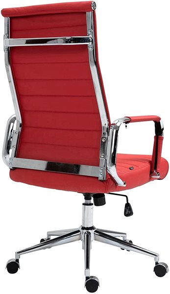 Kancelárska stolička BHM Germany Kolumbus, pravá koža, červená Zadná strana