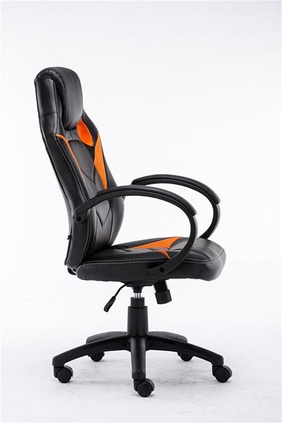 Kancelárska stolička BHM Germany Magnus, čierna/oranžová Bočný pohľad