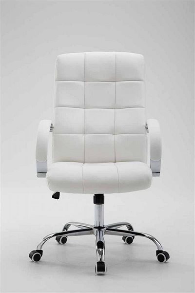 Kancelárska stolička BHM Germany Mikos, syntetická koža, biela Screen
