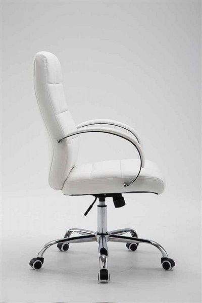 Kancelárska stolička BHM Germany Mikos, syntetická koža, biela Bočný pohľad