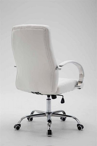 Kancelárska stolička BHM Germany Mikos, syntetická koža, biela Zadná strana