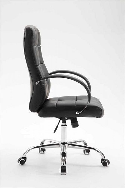 Kancelárska stolička BHM Germany Mikos, syntetická koža, čierna Bočný pohľad