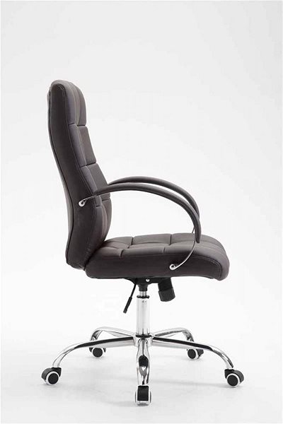 Kancelárska stolička BHM Germany Mikos, syntetická koža, hnedá Bočný pohľad