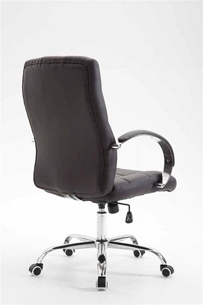 Kancelárska stolička BHM Germany Mikos, syntetická koža, hnedá Zadná strana