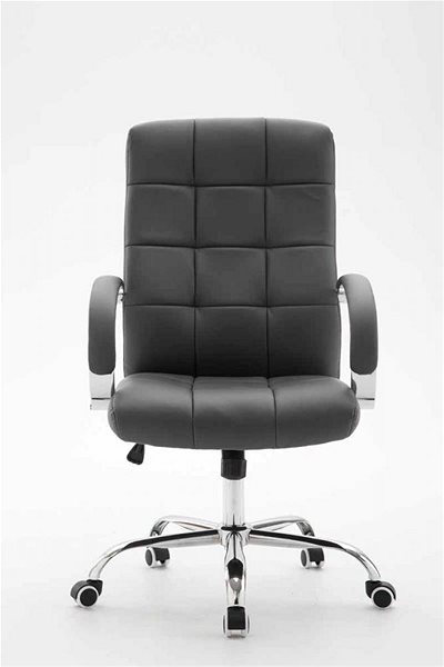Kancelárska stolička BHM Germany Mikos, syntetická koža, sivá Screen