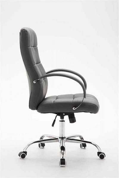 Kancelárska stolička BHM Germany Mikos, syntetická koža, sivá Bočný pohľad