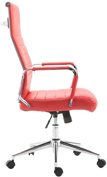 Kancelárska stolička BHM Germany Kolumbus, syntetická koža, červená Bočný pohľad
