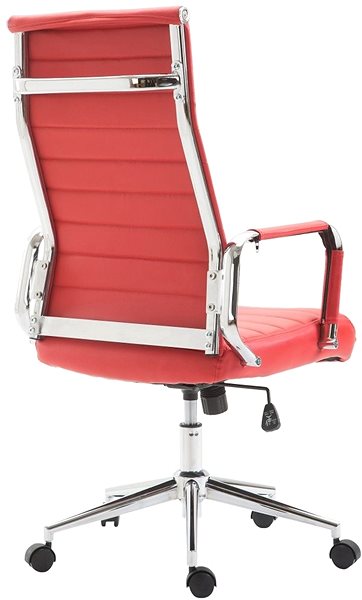 Kancelárska stolička BHM Germany Kolumbus, syntetická koža, červená Zadná strana