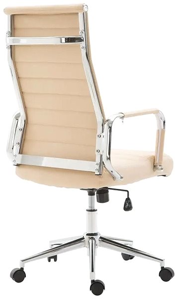 Kancelárska stolička BHM Germany Kolumbus, syntetická koža, krémová Zadná strana