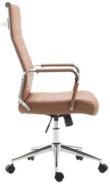 Office Chair BHM Germany Columbus, Synthetic Leather, Light Brown Lateral view