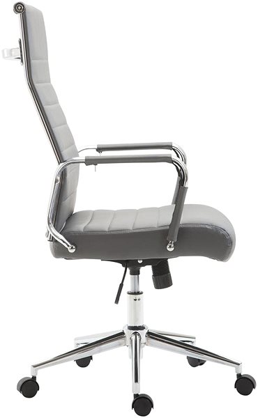 Kancelárska stolička BHM Germany Kolumbus, syntetická koža, sivá Bočný pohľad