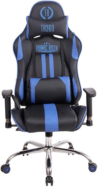 Kancelárska stolička BHM GERMANY Limit XM s masážnou funkciou, syntetická koža, čierno-modrá ...