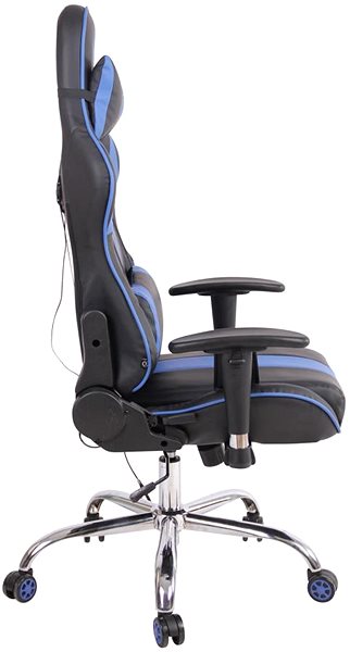 Kancelárska stolička BHM GERMANY Limit XM s masážnou funkciou, syntetická koža, čierno-modrá ...