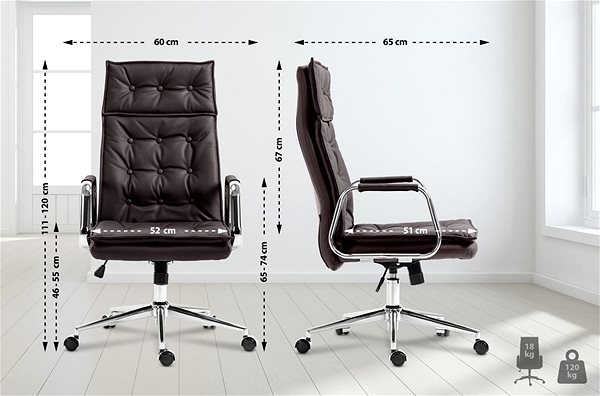 Bürostuhl BHM GERMANY Sotira, Echtleder, braun ...