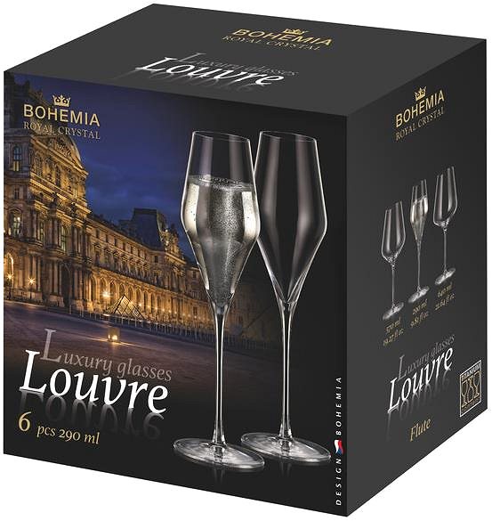Pohár Bohemia Royal Crystal Súprava pohárov na šumivé víno (prosecco) 6 ks 290 ml LOUVRE ...