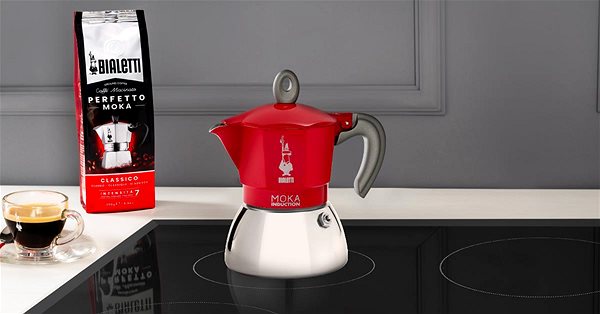 Moka Pot Bialetti NEW MOKA for INDUCTION HOBS, RED, 4 CUPS ...