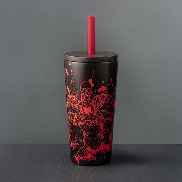 Thermal Mug Bialetti Stranger Things Thermos with straw 600 ml ...