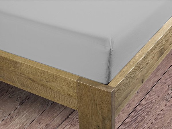 Plachta na posteľ Bierbaum Saténové prestieradlo 90 × 200 cm svetlosivé ...