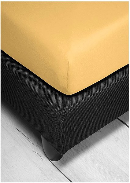 Plachta na posteľ Bierbaum Jersey, prestieradlo 90 × 200 cm žlté ...