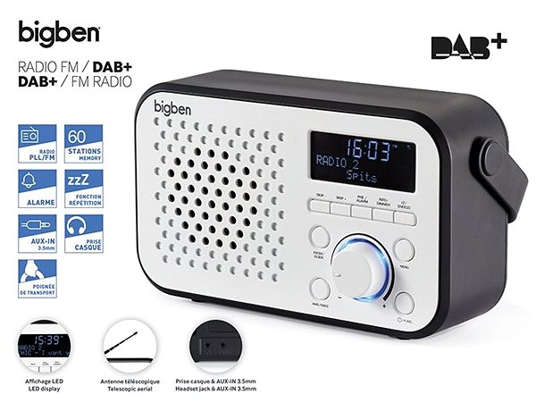 Rádio Bigben TR24DAB Vlastnosti/technológia