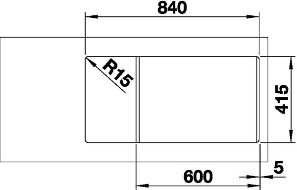Granite Sink BLANCO FAVUM XL 6 S Anthracite Technical draft