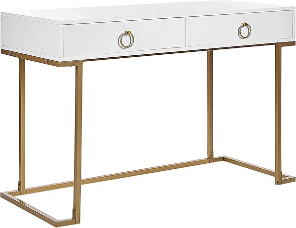 Konzolový stolík Konzolový stolík s 2 zásuvkami bielo-zlatý WESTPORT, 262805 ...