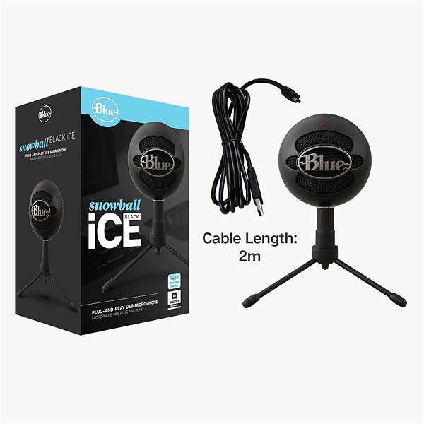 Mikrofon Blue Snowball iCE USB - schwarz Packungsinhalt