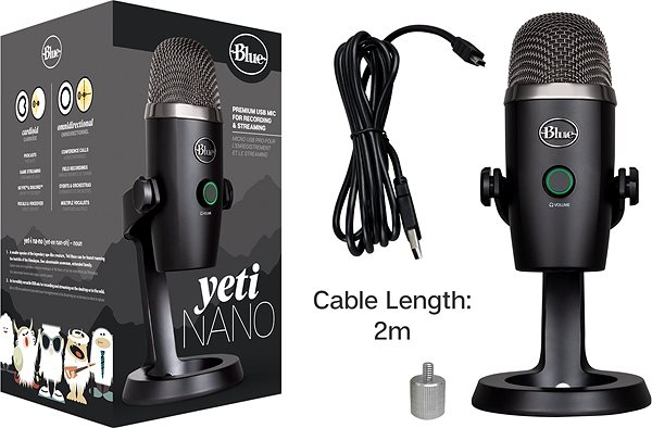 Mikrofon Blau Yeti Nano USB - schwarz Packungsinhalt