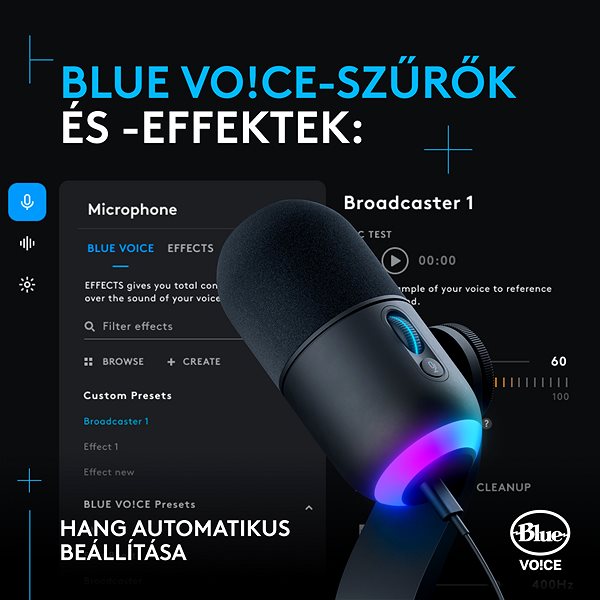 Mikrofon Logitech G Blue Yeti GX dinamikus RGB, black ...