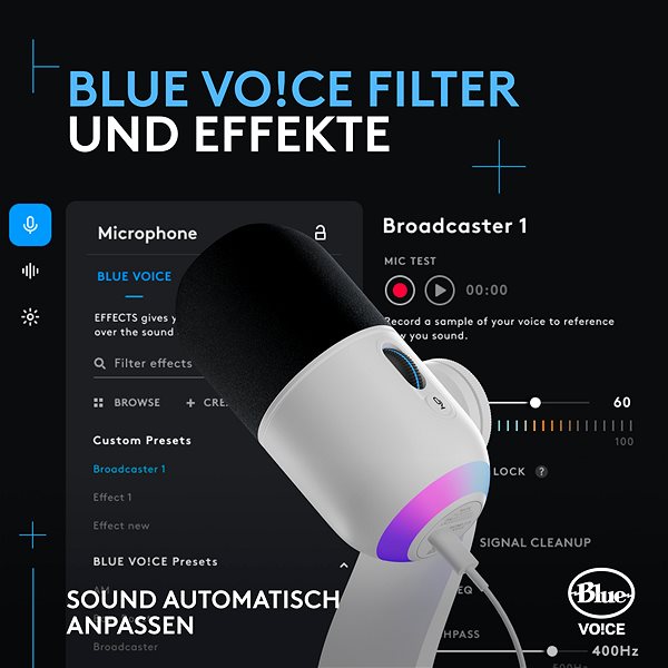 Mikrofon Logitech G Blue Yeti GX Dynamic RGB, cremefarben ...