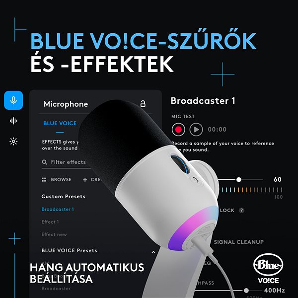 Mikrofon Logitech G Blue Yeti GX dinamikus RGB, off-white ...