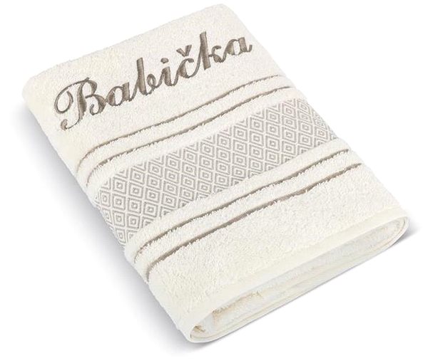 BELLATEX s.r.o. Froté ručník 50 × 100 mozaika 123/008 s výšivkou Babička towel.