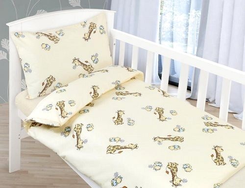 Detská posteľná bielizeň Bellatex Agáta - 90 × 135, 45 × 60 cm - Béžová žirafa ...