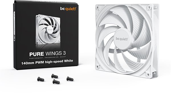 Ventilátor do PC Be Quiet! Pure Wings 3 140 mm PWM high-speed White ...