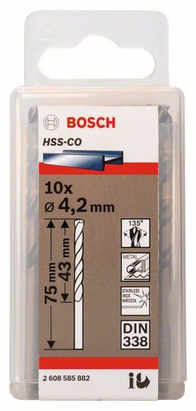 Fúrószár BOSCH Fúrószár 4,2mm HSS-Co (10 db-os csom.) ...