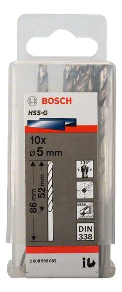Fúrószár BOSCH  HSS-G Stand.line Fúrószár 5x52/86mm 10 db-os csom. ...