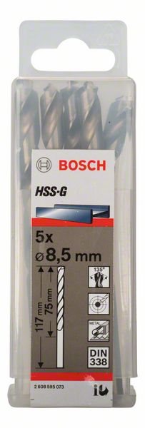 Fúrószár BOSCH HSS-G Stand.line Fúrószár 8,5x75/117mm 5 db-os csom. ...