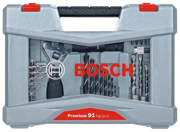 Sada bitov Bosch 91-dielna sada vŕtacích a skrutkovacích bitov Premium X-Line ...