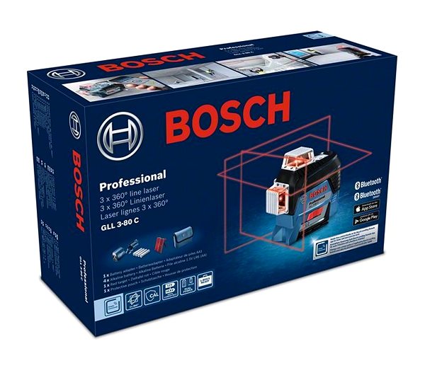 Krížový laser Bosch Professional GLL 3-80 C (L-Boxx Ready) 0.601.063. R00 .