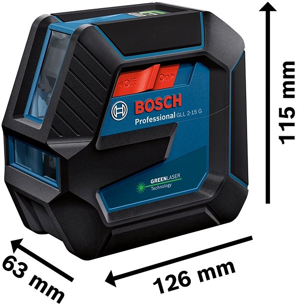Krížový laser Bosch Professional  GLL2-15 G + LB 10, 0.601.063.W00 ...