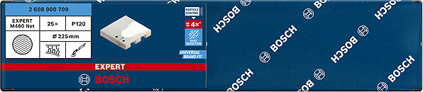 Grinding grid BOSCH EXPERT Grinding grids M480 for plasterboard grinders 225 mm, G 120, 25 pieces 2.608.900.709 .